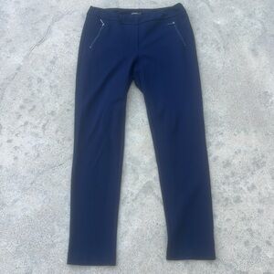 J. McLaughlin Women's Blue Ponte Knit Zipper Pull on Pant Size 6